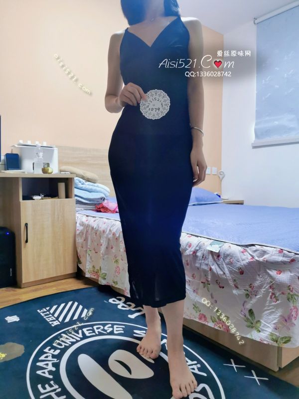 半透明黑色长款睡衣连衣裙原味内衣|内衣日常衣类