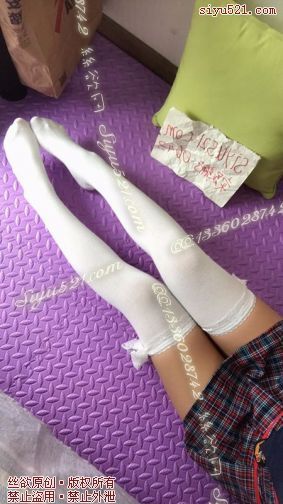 原味丝袜|袜类,臭棉袜,白色长筒蕾丝绑带 棉袜