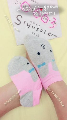 原味丝袜|袜类,臭棉袜,童趣系列の超臭臭可爱笑脸粉红小灰棉袜