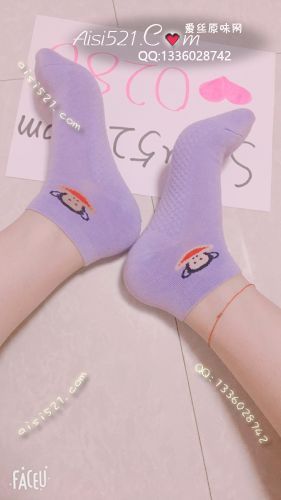 原味丝袜|袜类,臭棉袜,紫色纯棉大嘴猴短袜
