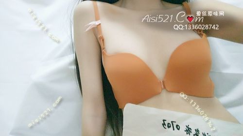 橘色触感丝滑前搭扣后网布胸罩原味内衣|内衣胸罩