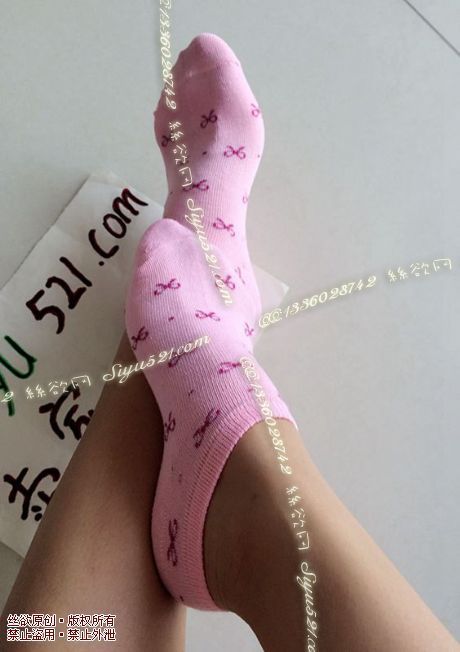 粉色蝴蝶结棉袜原味丝袜|袜类臭棉袜