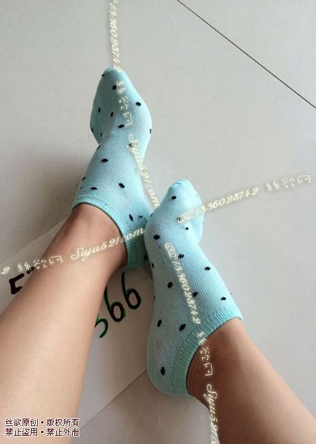 蓝色点点棉袜原味丝袜|袜类臭棉袜