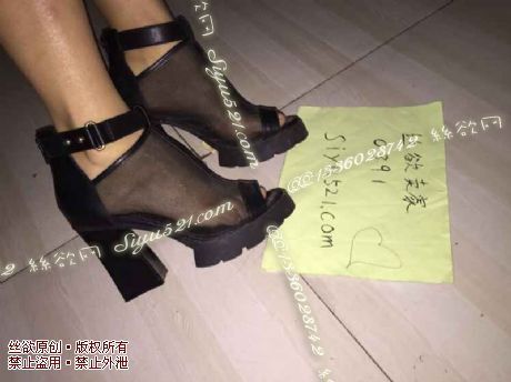 原味女鞋|鞋类,高中短跟,网丝透明高跟