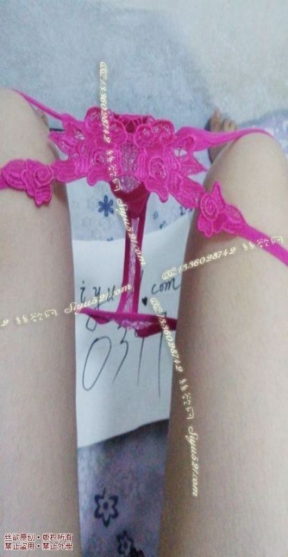 西瓜红波点诱惑蕾丝丁字裤原味内裤|裤类情趣内内