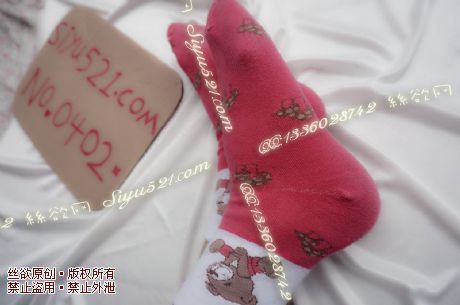 原味丝袜|袜类,臭棉袜,旧红白拼接卡通棉袜