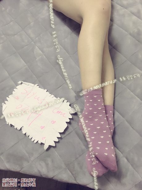 原味丝袜|袜类,臭棉袜,少女系浪漫紫心形薄棉袜