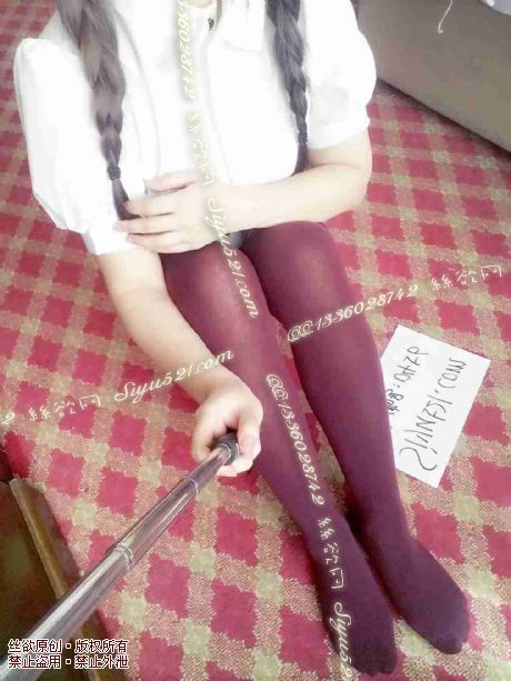 酒红喵咪纯棉高筒袜原味丝袜|袜类臭棉袜