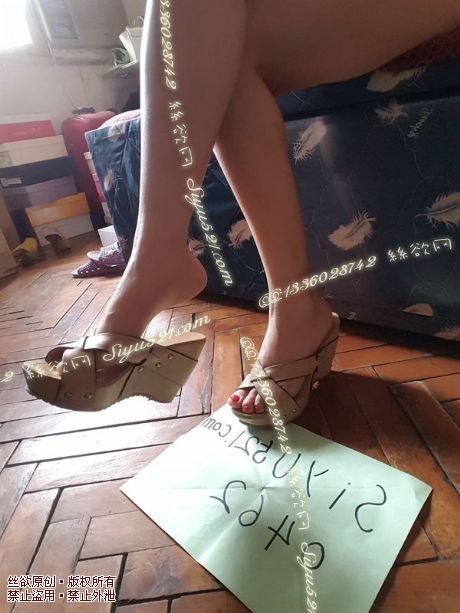 原味女鞋|鞋类,凉鞋拖鞋,闲置坡跟真皮凉拖鞋