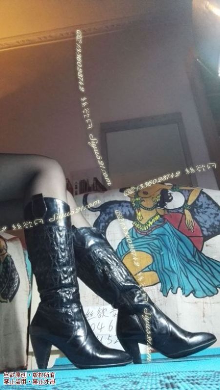 原味女鞋|鞋类,高中短跟,气场女王羊漆皮剪头高筒靴