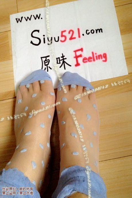 透明丝质可爱花边波点丝袜原味丝袜|袜类臭短丝袜