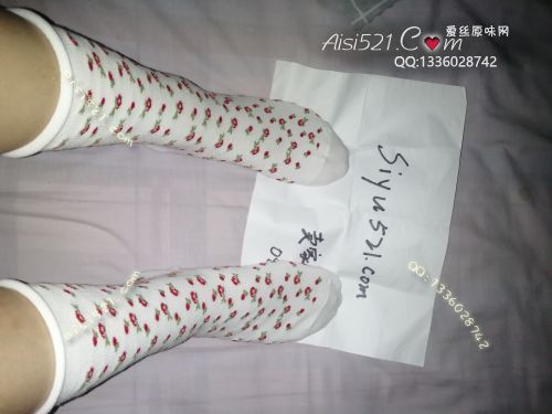 原味丝袜|袜类,臭棉袜,白色小花中筒棉袜