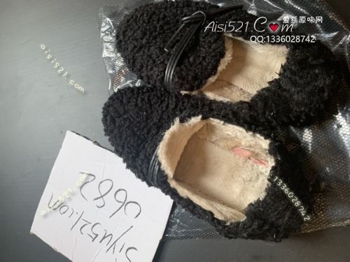 原味女鞋|鞋类,休闲平底,穿了一冬天的毛毛鞋～黑色